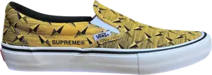 Кеды Vans Supreme x Classic Slip-On Pro Diamond Plate Yellow, желтый