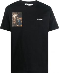 Футболка Off-White Caravaggio Lute Slim Short-Sleeve Tee 'Black/White', черный