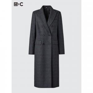 Двубортное пальто Uniqlo, 06 серый