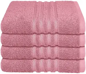 Полотенца для рук Schiesser "Milano из 100% хлопка с элегантной каймой в стиле high-low", (набор, 4 шт.), Сделано в зеленом цвете 50х100 см (4 шт.), цвет Malve