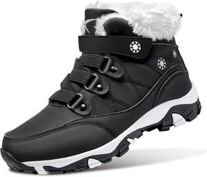 Женские зимние ботинки ASHION с утепленной мехом подкладкой, теплые, удобные ботильоны для зимы, походные ботинки для женщин, Arctic Black White