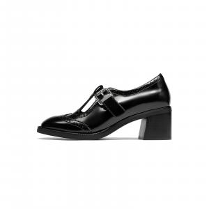 Туфли Мэри Джейн на массивном каблуке 6 см женские GOLDLION, желто-коричневый