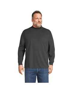 Мужская футболка с воротником-стойкой Super-T Lands' End, цвет Dark charcoal heather