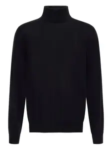 Шерстяной свитер с высоким воротом Roberto Cavalli, черный
