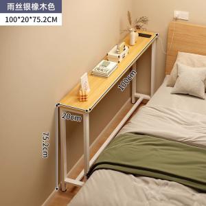 Узкий стол Naijia 100×20 см, одноярусный, цвет Yushi Silver Oak, белая рама