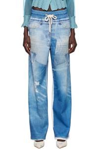 Синие джинсовые брюки с эффектом trompe l'Oeil Mesh Andersson Bell