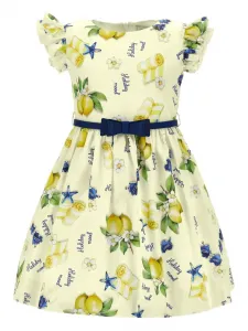 Платье с принтом Monnalisa, желтый