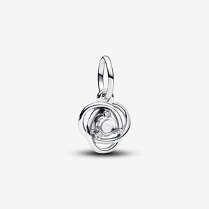 Шарм Pandora April Clear Eternity Circle Dangle, серебро/прозрачный