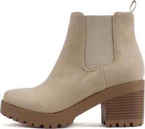 Ботильоны Soda Top Shoes Jaber с рифленой подошвой, эластичной вставкой Gore и массивным каблуком, Helles Weizenimitat Wildleder