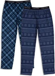 Комплект из 2 пижамных штанов Calvin Klein boys Super Soft Brushed Micro, Blue Fair Isle/Blue Blazer Plaid