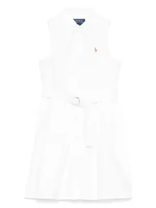 Платье с вышивкой Polo Pony Polo Ralph Lauren Kids, белый