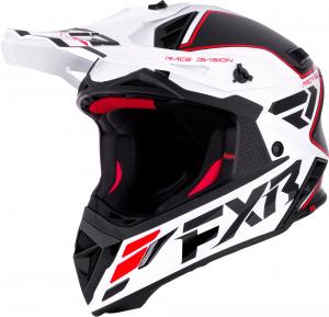 Мотокроссовый шлем FXR helium logo carbon, Red/White/Black