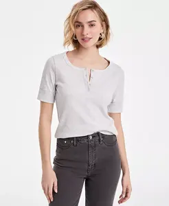 Женская короткая футболка с ребристой вязкой и планкой On 34th, розовый