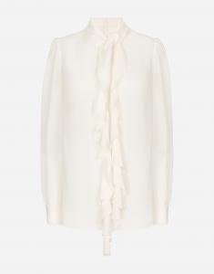 Блузка из жаккарда с рюшами Dolce & Gabbana, белый