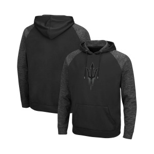 Мужская черная толстовка с капюшоном реглан в тонах arizona state sun devils blackout 3.0 tonal pullover Colosseum, черный