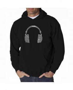 Мужская худи word art - наушники - 63 жанра музыки LA Pop Art, черный