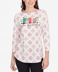 Небольшой вязаный топ Зимняя сказка: Снежинка Ruby Rd, Lipstick Multi