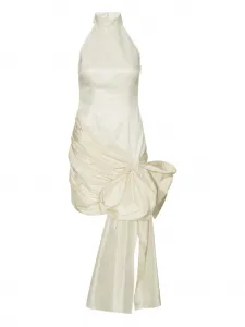 Платье мини с вырезом халтер и бантом ROTATE BIRGER CHRISTENSEN, белый