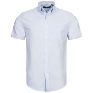 Повседневная мужская рубашка с коротким рукавом Ben Sherman, голубой (размер L)