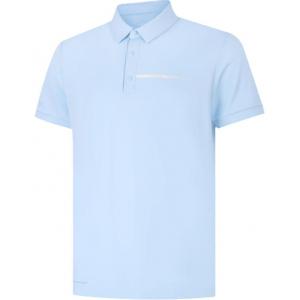 Мужская рубашка-поло Li Ning, синяя, с отворотами, умеренно прямой крой