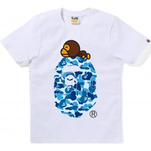 A BATHING APE Bape Женская Футболка Abc Camo Milo On Big Ape Белый/Розовый