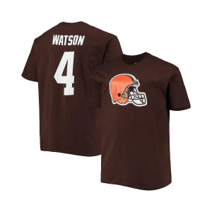 Мужская фирменная футболка deshaun watson brown cleveland browns big and tall player name & number Fanatics, коричневый