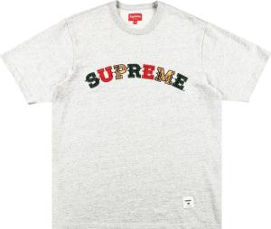 Футболка Supreme Plaid Appliqué Short-Sleeve Top 'Heather Grey', серый