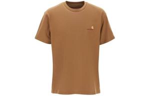 Футболка из хлопка с вышитым логотипом Carhartt WIP, хаки