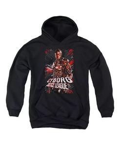 Толстовка с капюшоном «Киборг» для мальчиков и девочек Justice League, черный