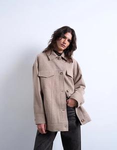 Пиджак Topshop в стиле вестерн в грибном цвете