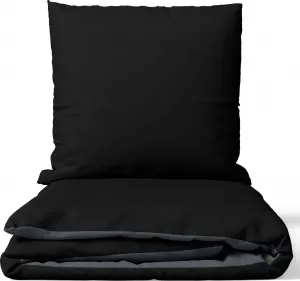Постельное белье 135x200 см, хлопок, сатин класса люкс 300 TC, гостиничного качества, черное, шелковистое, простое в уходе, двустороннее, с застежкой-молнией leonado vicenti
