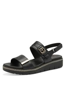 Tamaris Черные сандалии на танкетке