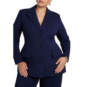 Женский блейзер plus size с зауженной талией Eloquii, Maritime Blue