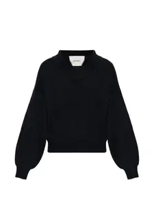 Вязаный топ Katriel с воротником и V-образным вырезом Lisa Yang, синий