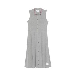 Платье Thom Browne Sleeveless Pleated Bottom Polo Dress 'Light Grey'