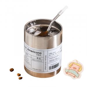 Соломенная бутылка для воды 350 мл KAWASIMAYA, Portable Coffee Cup (Iced Americano) With Magic Cleaning Cloth