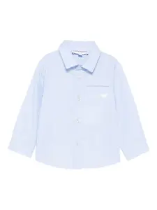 Рубашка с вышивкой Emporio Armani Kids, синий
