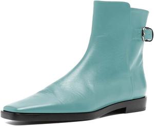 Женские балетки с закрытым носком, с ремешком и пряжкой на щиколотке, низкий каблук, короткие ботильоны, офисная деловая обувь, размеры 4-16 US Wo wagas, Sky Blue