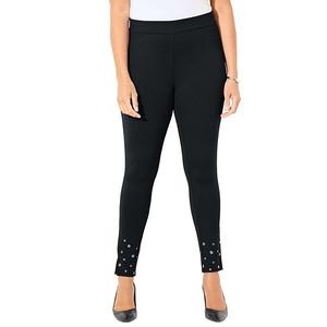 Женские брюки plus size Black label grommet ponte Catherines, Black
