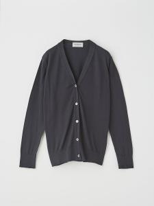 Хлопковый вязаный кардиган с V-образным вырезом и длинными рукавами | YASMIN | 30G, современный крой