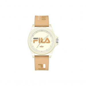 FILA Часы Wrist Watch Quartz Movement Silicone Strap White Dial Women's Watch, [Cream Apricot Yellow]-6568-006