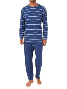 NORMANN Пижамный комплект с длинными рукавами в полоску, темно-синего цвета