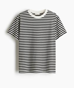 Футболка H&M Cotton, черно-белая полоска