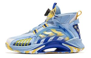 Непромокаемые легкие баскетбольные кроссовки High Top Grade School Ethereal Blue для подростков QIAODAN, синий