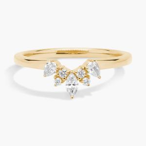 Кольцо с изогнутой короной, составное, из 18-каратного желтого золота (1/4 карата, двойной огранки) Blue Nile