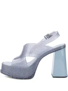 Туфли на платформе с блестками Melissa, синий