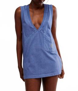 Синяя индиго оверсайз майка для тренировок Velocity Free People