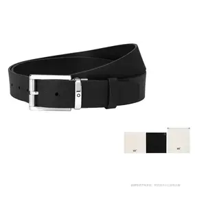 Кожаные ремни для мужчин цвет ширина 3,5 см MONTBLANC, черный