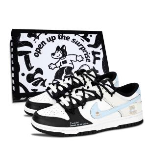 Dunk Black White, Warm Bear устойчивые к истиранию низкие кроссовки для скейтбординга Unisex Nike, синий