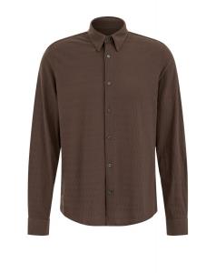 WE Fashion Рубашка на пуговицах комфортного кроя в темно-коричневом цвете